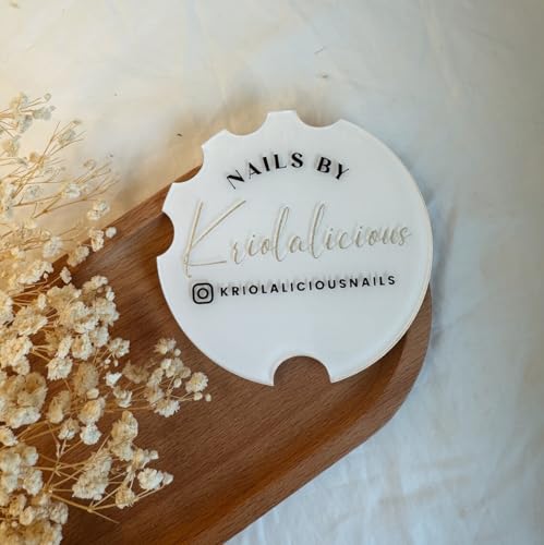 Personalised Manicurist Disc, 4'' Advertising Tool and Photo Prop for Nail Artists, Customized Acrylic Plate for Salons (Style 10) - color: Style 10