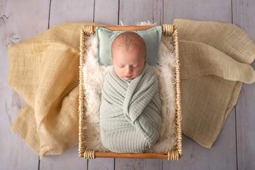 Baby Wrap: Newborn Photography Prop. Boy or Girl Swaddle and Receiving Blanket for Newborn Photo Props (Frosted Mint) - color: Frosted Mint