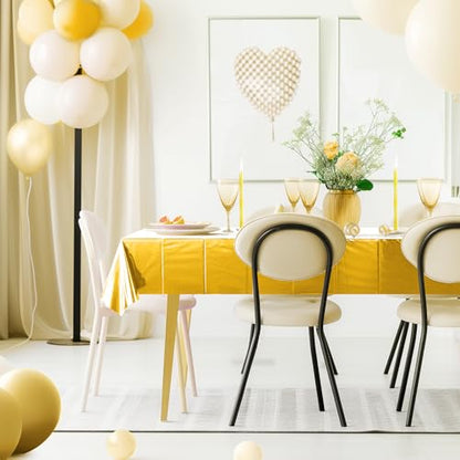 Just Shimmer 2pcs Gold Foil Tablecloth 54 * 72 Inch Plastic Wedding Birthday Party Table Cloths Waterproof Disposable Table Cover for Christmas Graduation Elegant Event Anniversary Party Supplies - color: Golden