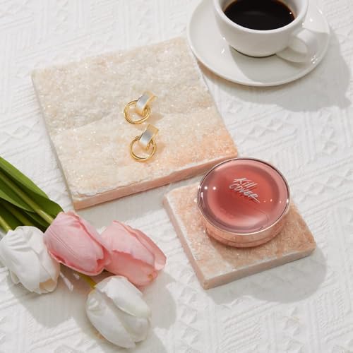 4PCS Original Design Product Photography Background Props Waterproof Hard Natural Crystal Cube Props for Photoshoot (White Pink) - color: White Pink
