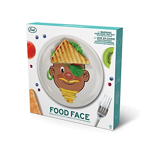 Genuine Fred, FOOD FACE, Ceramic Activity Plate White 8.5 inch diameter - style: FOOD FACE