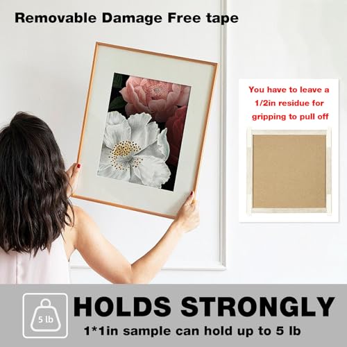 Hasaky Damage Free Removable Wall Tape 18ft, Rug Gripper Heavy Duty Double Sided Tape Black, Picture Hanging Strips Replacement, Mounting Tape Adhesive Strips - size: 0.39in x 20ft x 1roll
