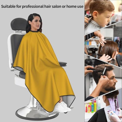 Custom Barber Cape Unisex Salon Hair Cutting Capes Add Your Image Logo Haircut Kit Personalized Stylist Tool - color: Goldenrod