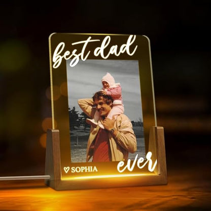 Personalized Best Dad Ever Photo Night Light, Custom Dad Grandpa Photo LED Lamp, Father Day Night Light, Fathers Day Gift, Gift from Kids, Birthday Gifts for Daddy - color: Style 10