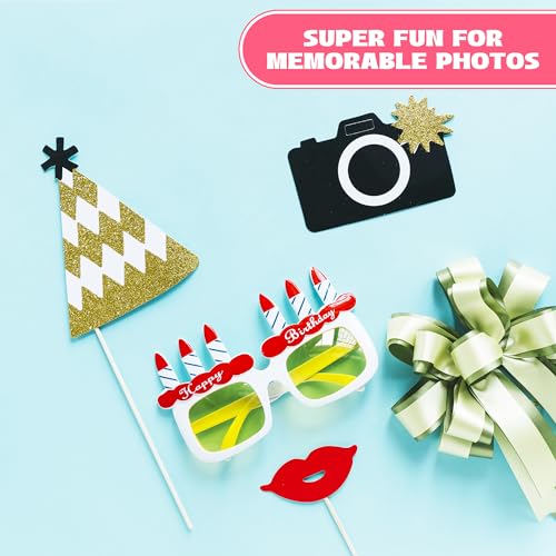 31Pcs Wedding Photo Booth Props – Funny Photo Booth Accessories with Variety Themes – Diverse & Vibrant Props For Photobooth, Designed to Elevate Wedding, Birthday & Party Photoshoots