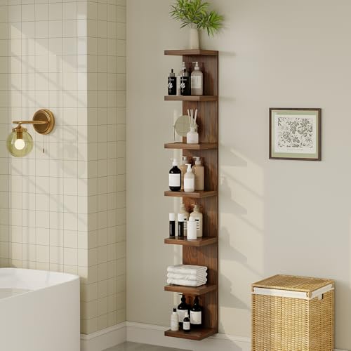 LitaEther Lack Wall Shelf,Display Floating Shelf (Solid Wood, 7 Tier) - color: Solid Wood, size: 7 Tier