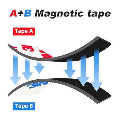 10 Pack=5 Pairs, A+B Paired Magnetic Tape with Adhesive Backing, Each 12in x 1in x 0.08in AB Pairing Magnet Strips Match to Use for DIY Closure Craftings - style: 1FT x 1IN x10Pack
