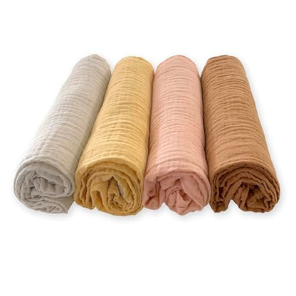 SwaddleDesigns Cotton Muslin Swaddle Blankets for Babies, Set of 4, Neutral Receiving Blankets for Newborn, Baby Registry & Gift, 46x46 inches, Tuscan Sunset - color: Tuscan Sunset