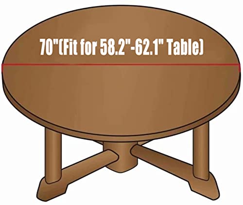 Winter Wooden Round Fitted Tablecloth Wooden Vertically Striped Texture Background Elastic Fitted Table Covers for Outdoor Indoor Fit for Diameter 58.2"-62.1" Round Table, Style 212 - color: Wooden Texture 1, size: 70" (Round)