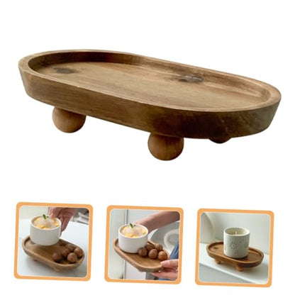 Toyvian Wooden Key Tray and Aromatherapy Display Tray, Multi-Functional Jewelry Holder and Decorative Vanity Plate for Entryway and Desk Organization