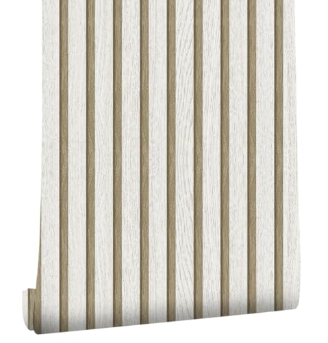 myforHD Wallpaper Peel and Stick Wood Grating Stripe Self-Adhesive Wallpaper Faux Wood Contact Paper Wood Slats Self Adhesive Wall Paper PVC Vinyl Film Removable Waterproof (Wood C, 17.3" x 236") - color: Wood C, size: 17.3" x 236.2"