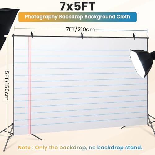 5x7ft Photography Backdrop Back to School Notebook Paper Round Top Kindergarten Birthday Party Photo Backdrop Photography Background for Photoshoot Portrait Video Party Photo Studio Prop Booth - color: Color4