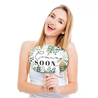 Big Dot of Happiness Boho Botanical Baby Shower Photo Booth Props Kit - Premium 20-Piece Set with Sticks, DIY Party Decorations, Professional Studio Quality - color: Boho Botanical