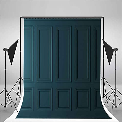 5x7ft Empty Room Backdrops for Photography Blue Minimalist Simple Fashion Interior Wall Classic Vintage Elegant European Photography Wedding Background Studio Props BJRLEM1108 - size: 5x7ft