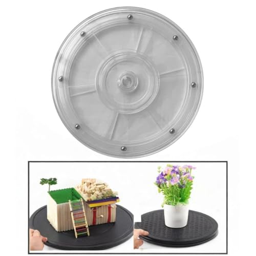 360 Degree Rotating Display Stand for Photos and Props with Acrylic Base for Various Settings, Clear - color: Clear