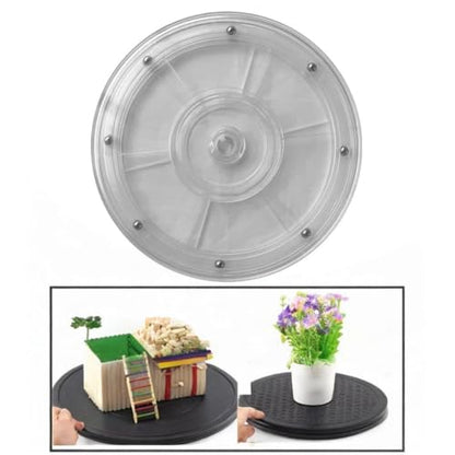 360 Degree Rotating Display Stand for Photos and Props with Acrylic Base for Various Settings, Clear - color: Clear