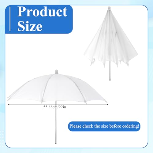 2 Pack 22"/55cm White Translucent Soft Umbrella, Photography Light Reflector Umbrella Kit Mini Lighting Diffuser for Studio/Outdoor Photo and Video Lighting Accessories (Bracket NOT Included)