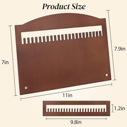 SCUNDA Wooden Jewelry Stand, Wooden Necklace Display Stand with 23 Slots, Real Wood Jewelry Organizer Board for Women, Portable Necklace Holder for Craft Fairs, Home, and Exhibitions, 11" x 7.9"