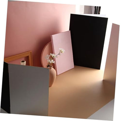 VILLCASE Folding Reflective Photography Backdrop Board Silver Black White, Thickened Collapsible Photo Reflector for Studio and Outdoor Shooting