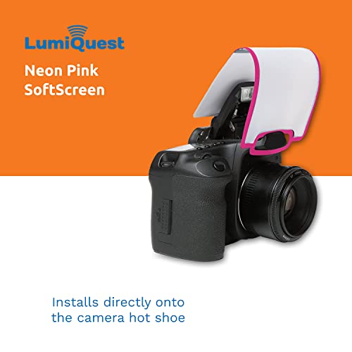 LumiQuest Soft Screen, Flash Diffuser & Light Softener, Universal Classic Design for Digital SLR Cameras, Neon Pink - color: Neon Pink