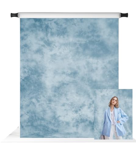 Kate 5x7ft Light Blue Photography Backdrop Blue Textures Portrait Background Old Master Photo Backdrops - color: Light blue, size: 5x7ft