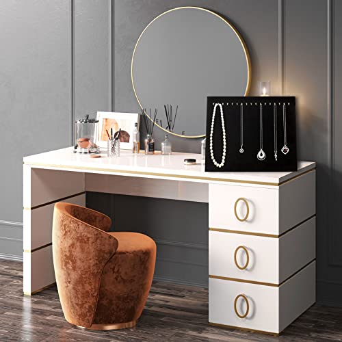 CertBuy 4 Pack Black Velvet Necklace Display Stands for Selling Jewelry Necklace Display Stand with 17 Hooks Jewelry Storage Holder for Chain