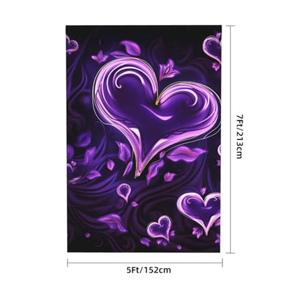 Purple Love Backdrop Background for Photography 5x7ft Photobooth Professional Photo Backdrop Curtains Video Photography Studio Photo Backgrounds Banner Booth Background Screen Parties - color: Purple Love