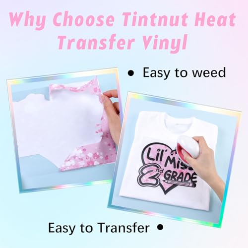 Tintnut Pink White Splash Heat Transfer Vinyl - 6 Sheets 10"x12"Watercolor HTV Patterned HTV Iron On Vinyl for T-Shirts Hats Clothes - color: Pink-6pcs