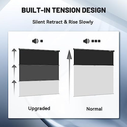 RAUBAY Retractable Pull Down Black Screen Backdrop - 78.7" x 86.6" Collapsible Wall-Mount Background for Professional Video Production, Photography, TikTok and Video Conferencing - color: Black, size: Wider(78.7 x 86.6in)