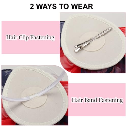 Fascinators Hats with Gloves Set for Women 20s 50s Cocktail Tea Party Wedding Costume Headwear - color: 03-american Color