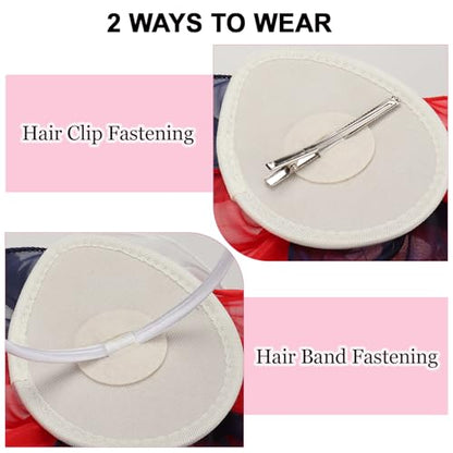Fascinators Hats with Gloves Set for Women 20s 50s Cocktail Tea Party Wedding Costume Headwear - color: 03-american Color