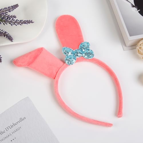 WOVOWOVO Easter Bunny Ears Headband, Cute Rabbit Ears Hairband for Party Costume, and Cosplay, Fun Accessories for Women