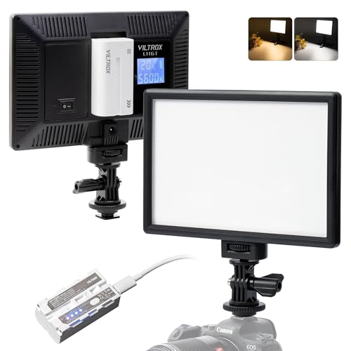 VILTROX 15W LED Video Light Panel, 3300K-5600K On Camera Light, Super Thin Key Light Panel with NP-F550, Led Photography Lighting CRI95+ for Studio Photography Video Recording Live Streaming （L116T - size: 15W CCT & Super Slim