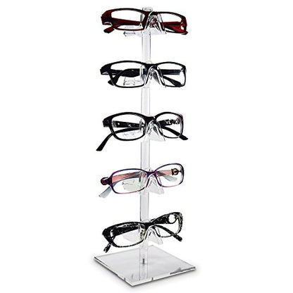 MOOCA 2 Pcs Set Premium Acrylic Sunglass Organizer, Glasses Holder, Sunglass Holder, Glasses Stand, Eye Glass Holder, 5 Frames for Each - color: 5 Frame Stand, 2 pcs