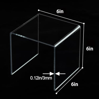 Acylic Riser Square Display Stand For Cupcakes,Amiibo Funko Pop Figures, Dessert, Jewelry, Arts and Crafts (Clear, 8P-6INCH) - color: Clear, size: 8P-6INCH