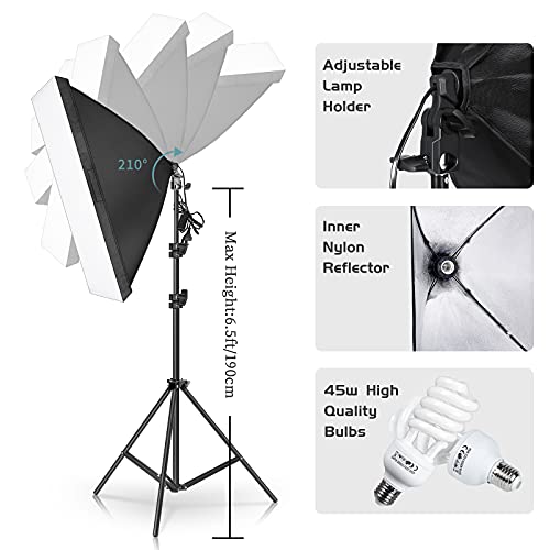 Photography Lighting Kit, Light Box Photography with Backdrap Stand, Photo Backdrops for Photo Studio Product, Portrait and Video Shooting