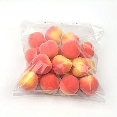20Pcs Mini Fake Lemon Strawberry Oranges Fruit,Plastic Foam Vegetables Fruit as Home Party Ornament Craft Photography Props Gift 3-6CM(Peach) - size: Peach