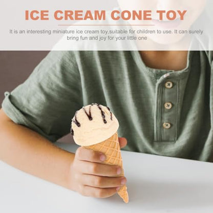 Garneck Fake Ice Cream Cone Prop: Realistic Artificial Vanilla Ice Cream Pretend Food Desset Model for Shop Window Display Home Kitchen Decor Photography