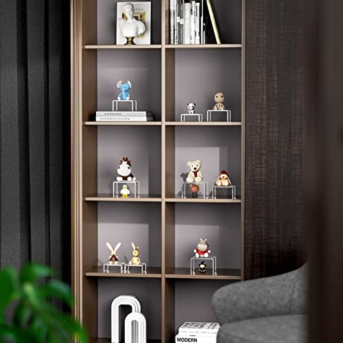 NIUBEE Acrylic Display Risers Stand 2 Sets,3 Steps Clear Riser Shelf Showcase for Amiibo Funko POP Figures -3"x3"x4" - size: (3,3,4)" x2Set