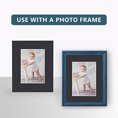 Somime 10 Pack Black Picture Frame 11x14 Mat Board,White Core Bevel Cut Mats 8.5x11, Whole Frame Mat Kit Includes 10 Picture Photo Mattes & 10 Backings & 10 Krystal Sleeve Bags - size: 11x14 10pack black complete set for 8.5x11