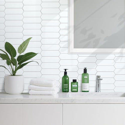 DICOFUN 10-Sheet Long Hexagon Peel and Stick Backsplash, 12"x12" PVC Stick on Backsplash Wall Tiles for Kitchen and Bathroom (Polished White) - color: Polished White, size: 10 Sheets, 12"x12"x0.12"