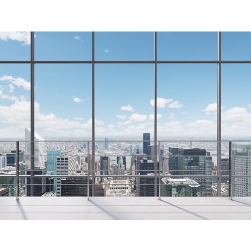 Office Backdrop for Video Conference Modern Business Office Work Place Background Virtual Offices Scene for Live Video Zoom Calls Businessman Photography Studio Background Props Decor 5x3ft - color: Grey_Blue, size: 5x3ft