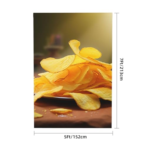 Potato Chips Backdrop Background for Photography 5x7ft Photobooth Professional Photo Backdrop Curtains Video Photography Studio Photo Backgrounds Banner Booth Background Screen Parties - color: Potato Chips
