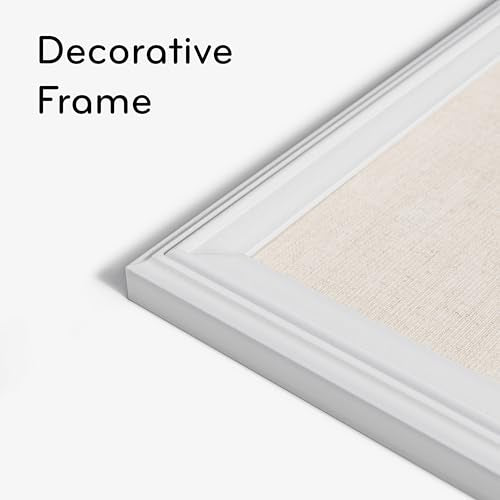 U Brands Farmhouse Linen Bulletin Board, 30" x 20", White Wood Frame, Wall Mounted Pin Board for Home Office, Classroom & Kitchen, Includes Push Pins - style: 30"x20" Natural Linen