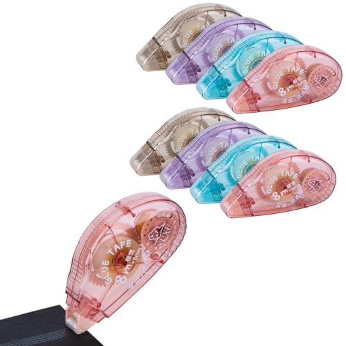XUXU 8 Pack Double Sided Tape Roller, Scrapbooking Tape Glue Tape Permanent Adhesive Dots Tape Dispenser Runner for Crafts and Arts Projects, Photo-Safe