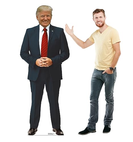 Cardboard People President Donald Trump with Red Tie Life Size Cardboard Cutout Standup - color: President Donald Trump With Red Tie