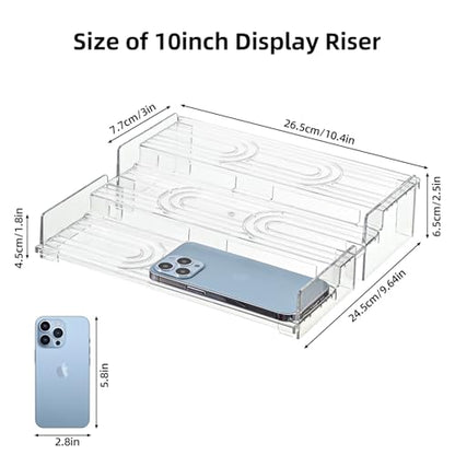 Display Risers, 4 Tier Perfume Organizer Stand，Clear Cupcake Stand Holder，Display Risers for Figures,Cake Shelves Retail (10inch-1pack) - size: 10inch-1pack
