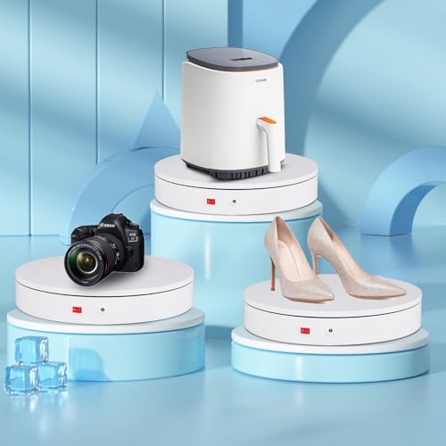 12.6In/32cm Rotating Platform, 350lbs Capacity Motorized Electric Turntable, Heavy Duty Motorized Rotating base, Large Motorized Rotating Display Stand,Photography Turntable with Remote - size: 12.6inch/White/300Lbs Load