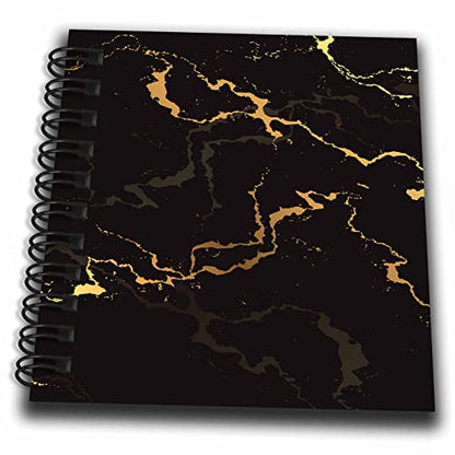 Mini Notepad 4 x 4 inch - Image of Black and Yellow Marble Texture, Faux Stone Backdrop Alexis Design - Texture Marble - size: Mini Notepad 4 x 4 inch