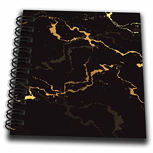 Mini Notepad 4 x 4 inch - Image of Black and Yellow Marble Texture, Faux Stone Backdrop Alexis Design - Texture Marble - size: Mini Notepad 4 x 4 inch